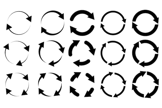 Cursor pil ikonsæt Fremad ikon Genbrug ikonsæt Simpelt design Vektor illustration Stockbillede