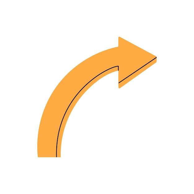 Curve with arrow pointing twist Curved line with cursor showing left or right turn of route Signpost way pointer Geometric shape sign guides direction Flat isolated vector illustration on white