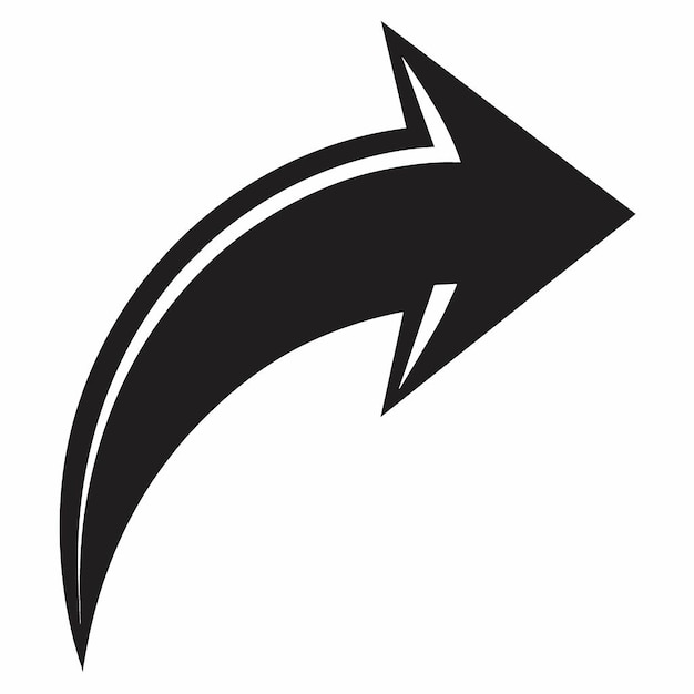 Curved vector arrow