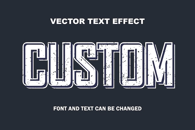 Custom retro vintage 3d grunge editable text effect font style template