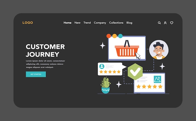 Customer feedback web banner or landing page dark or night mode consumer reviews sharing assessment