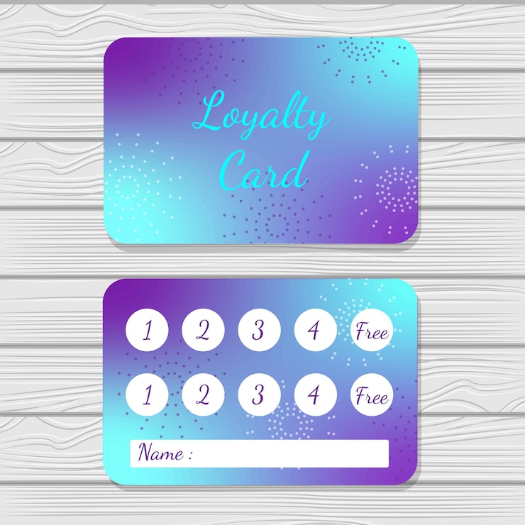 Vektör customer loyalty card colorful neon design vector illustration