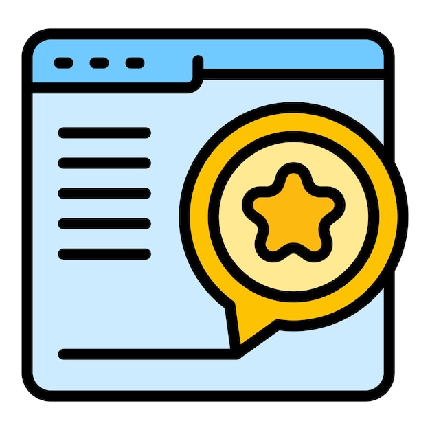 Customer rating icon outline vector Star review Satisfaction rate color flat