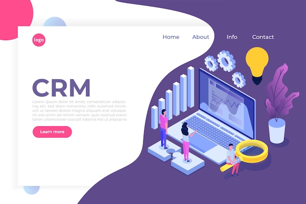 Customer relationship management isometric concept