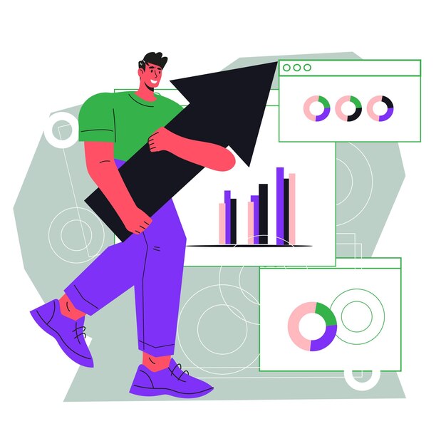 Customer research and analytics report for marketing concept Businessman studying charts