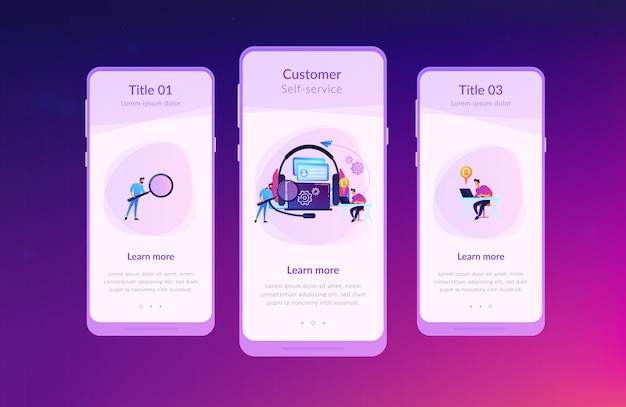 Customer self-service app interface template