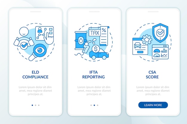 Customer service measurements blue onboarding mobile app screen