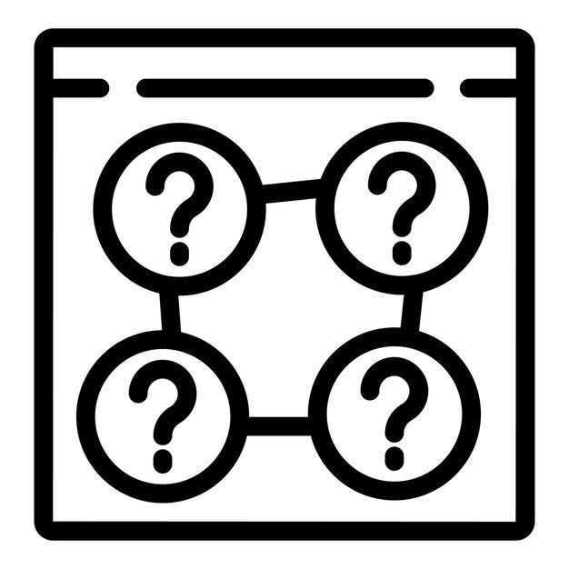 Customer support page icon outline vector FAQ resource