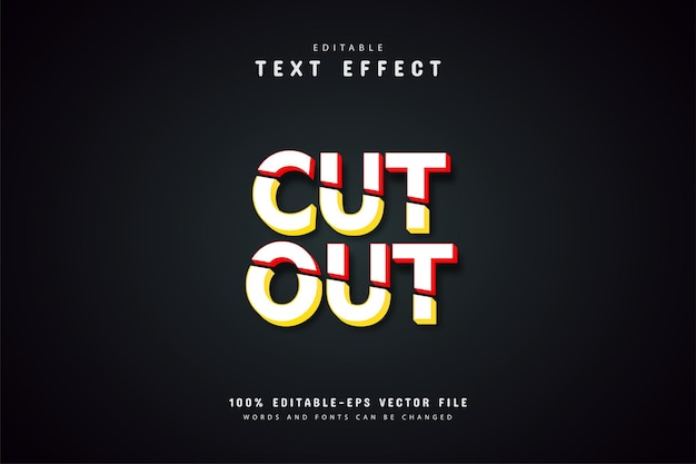 cut out text effect editable