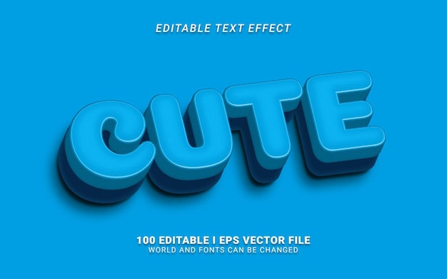 Cute 3d style editable text effect