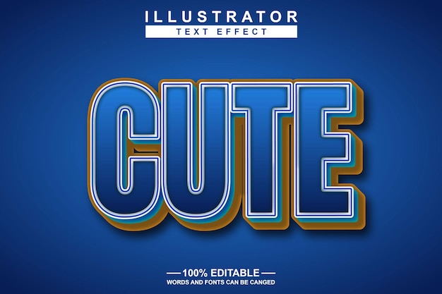 cute 3d text effect editable