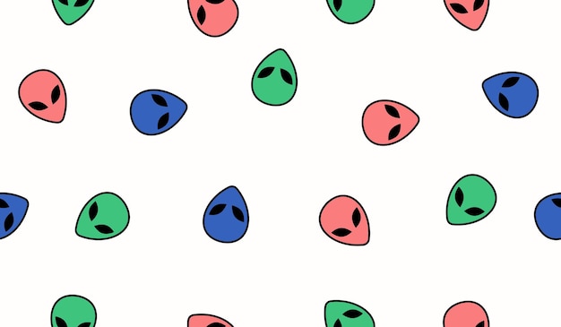 Cute alien face pattern background vector design