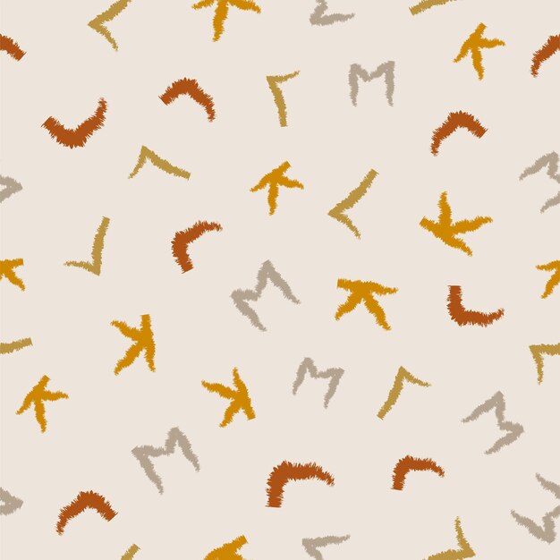 Cute alphabet seamless pattern with crayon handwritten doodles and boho style Word Abc concept