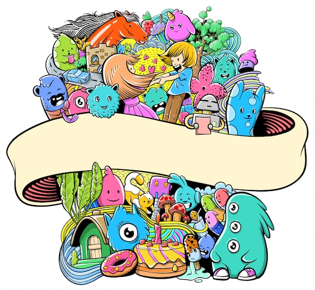 Cute and Cheerful hand-drawn doodle