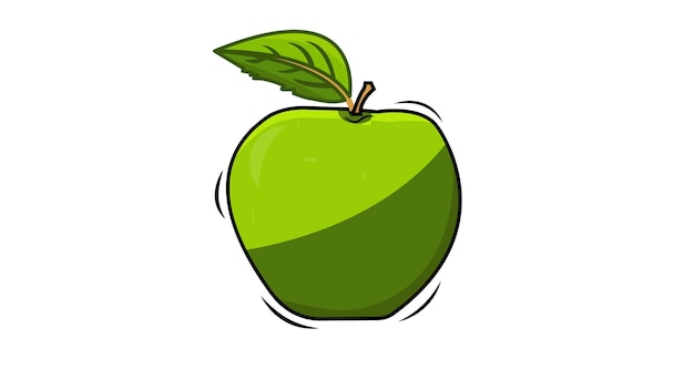 Cute apple cartoon vector and illustration