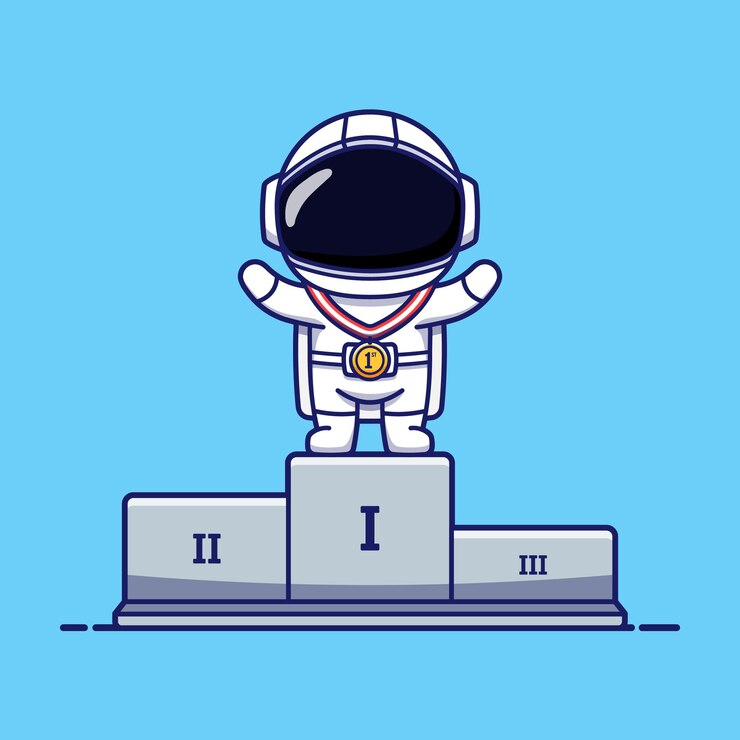 Vektör cute astronauts won first place