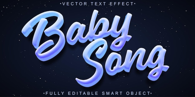 Cute Baby Song Vector Fully Editable Smart Object Text Effect
