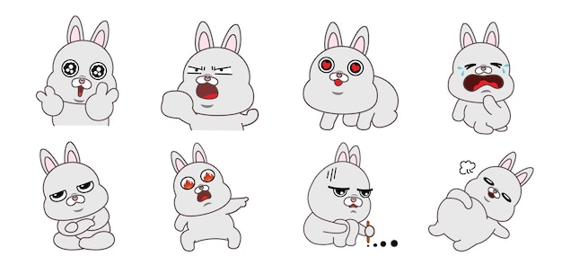 Cute bunny character cartoon illustration