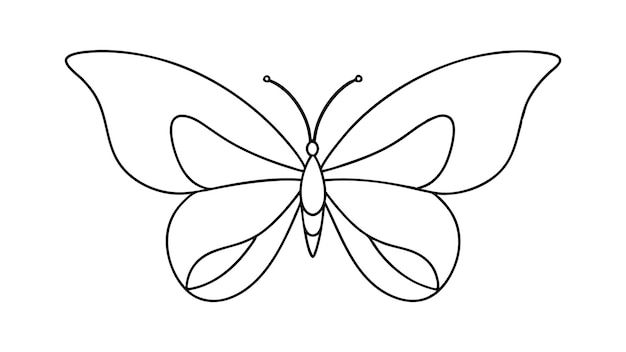 Cute butterfly collection line art vector design