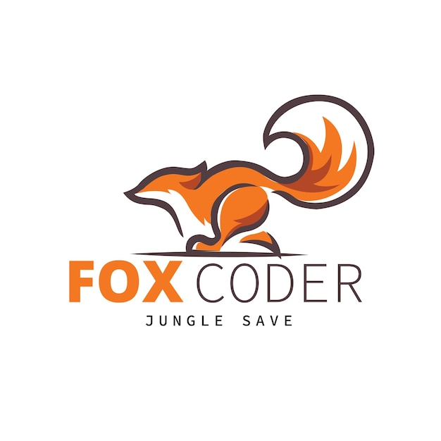 Cute cartoon fox isolated on white background Side view Vector illustration