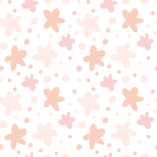 Cute delicate seamless pattern with on a white background in pastel color
