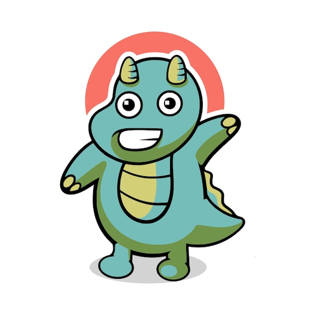 cute dinosaur mascot design template