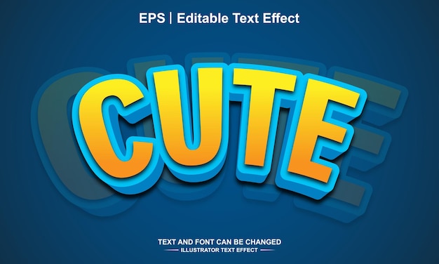 Cute editable text effect