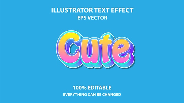 cute editable text effect