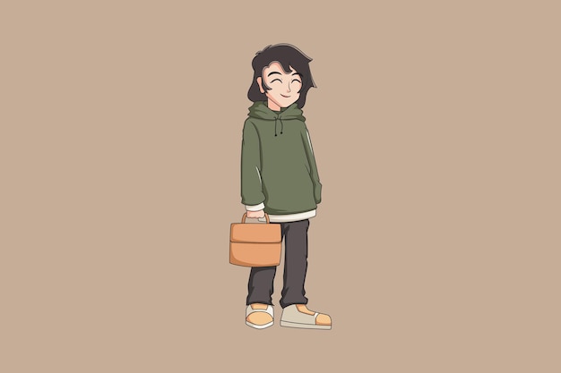cute girl character design illustration