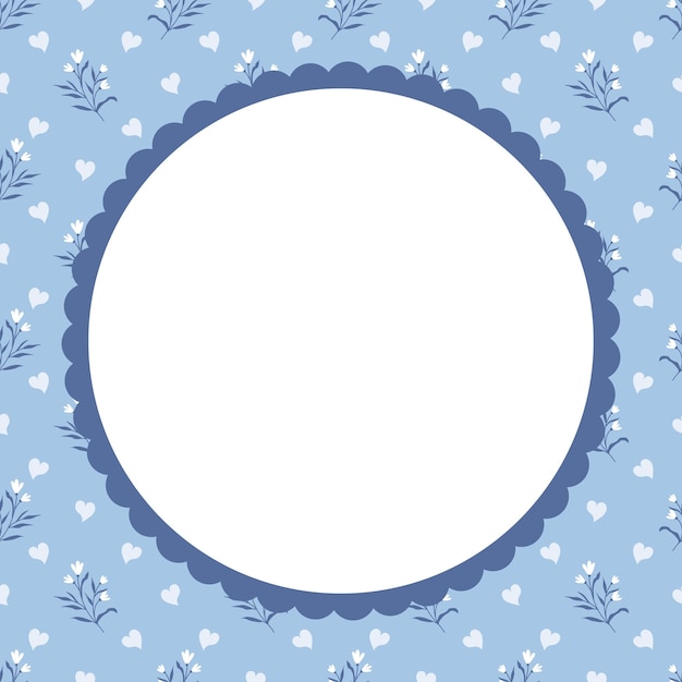 Cute kawaii pastel blue soft sweet floral pattern with love memo pad background design