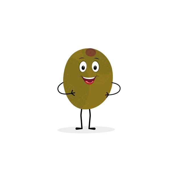 Cute kiwi cartoon with happy facial expressions and different pose Cartoon character of slice