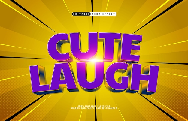 cute laugh editable text effect with a kids and happy text style