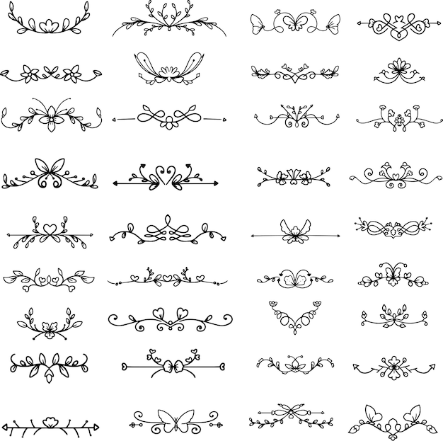 cute line art ornament hand drawn clip art