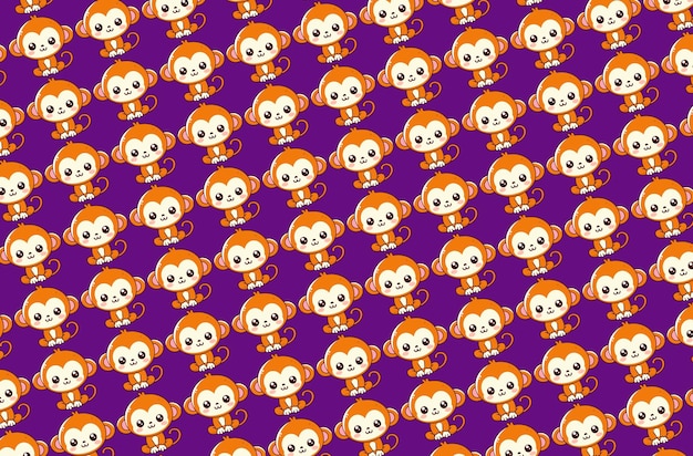 cute monkey illustration pattern vector for fabrics childrens background