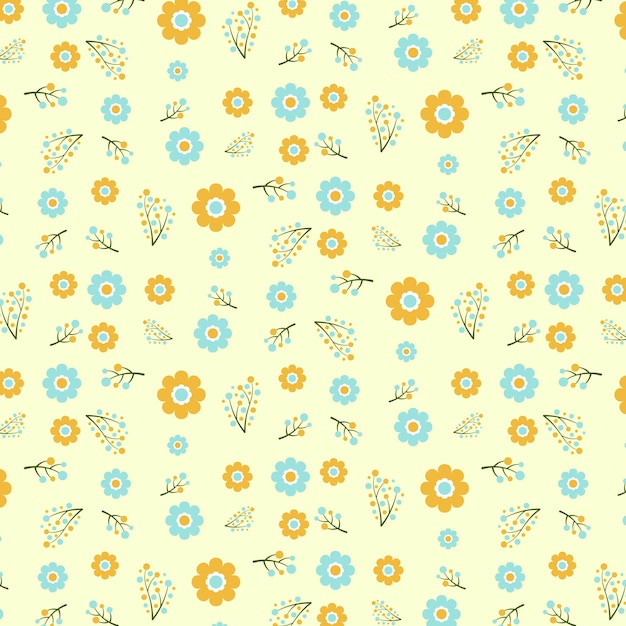 cute pastel seamless flower pattern background vector illustration