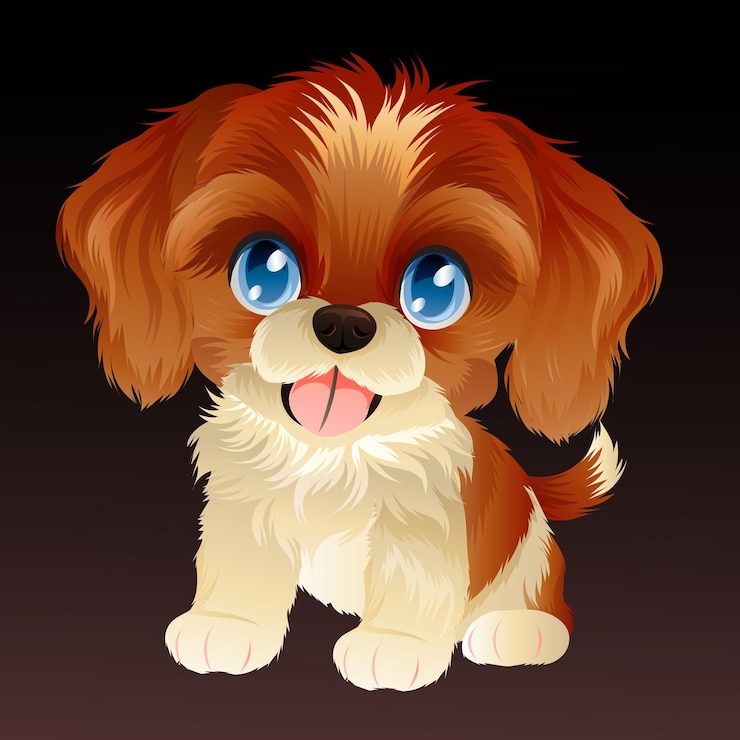 Vektör cute puppy baby dog cartoon characters