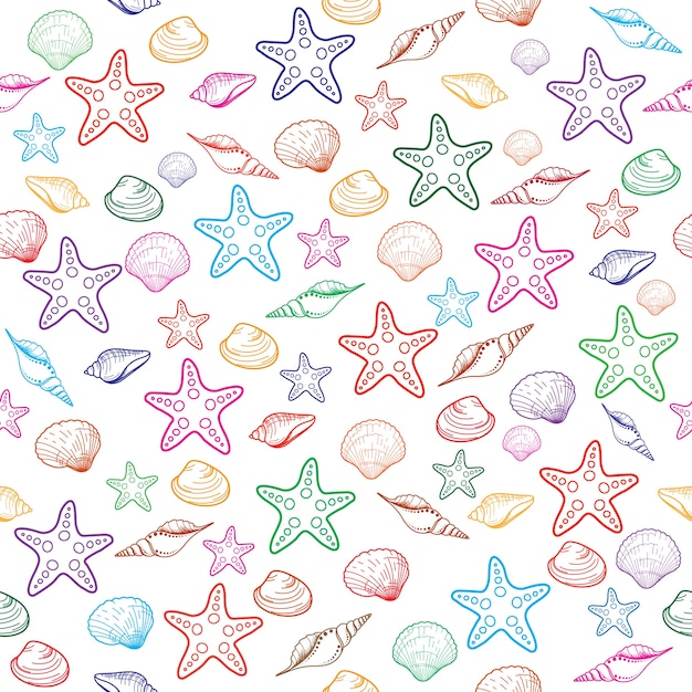 Cute seamless pattern with summer symbols.