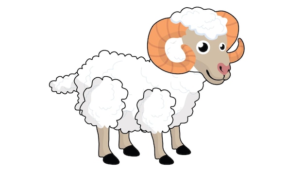 cute sheep designed using vector lines you can adjust the line thickness