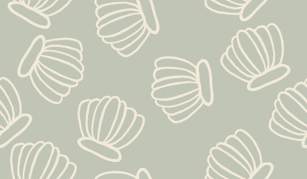 Cute shell pattern background vector design