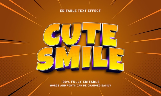 cute smile editable text effect with a kids and play theme