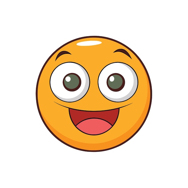 Cute Smiling Emoji With Open Eyes Isolated On White Background