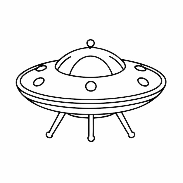 Cute vector illustration UFO for children colouring activity