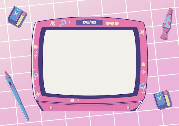 Cute Vintage Pink Television