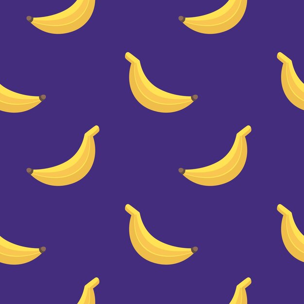 cute yellow banana seamless pattern with dark violet background in cartoon style vector cartoon banana illustration