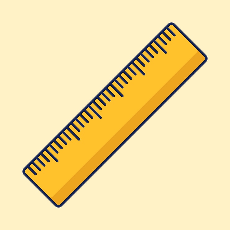 Cute yellow ruler cartoon icon vector illustration Education icon concept illustration