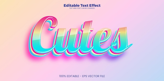 Cutes editable text effect in modern trend style