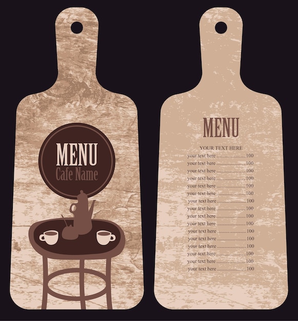 cutting board menu for restaurant