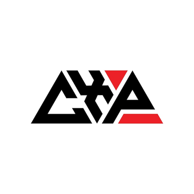 CXP triangle letter logo design with triangle shape CXP triangle logo design monogram CXP triangle vector logo template with red color CXP triangular logo Simple Elegant and Luxurious Logo CXP