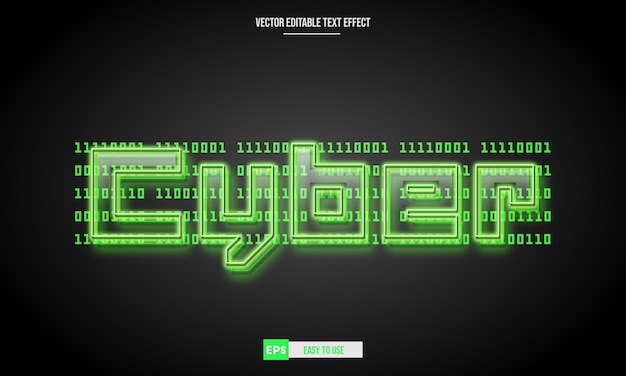 Cyber 3d editable vector text effect
