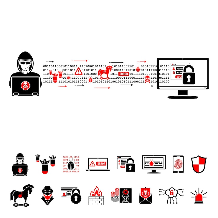 Vektör cyber crime concept